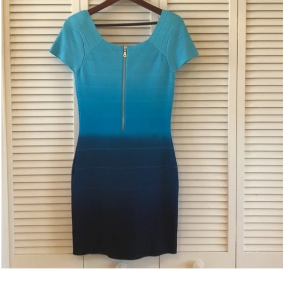 INC International Concepts Blue Gradient Mini Dress - Picture 3 of 10